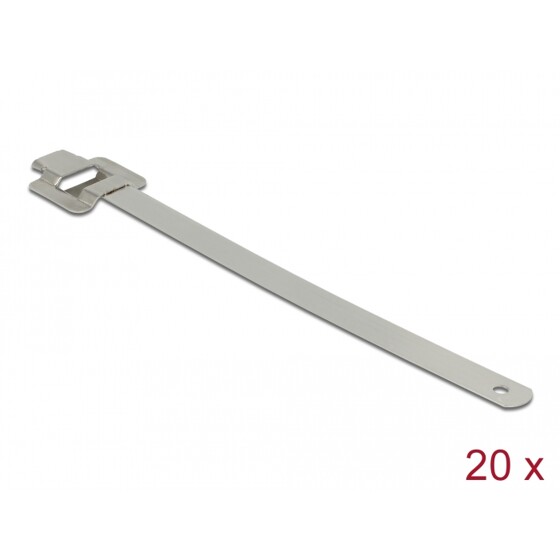 Zaciski kablowe ze stali nierdzewnej 150 x 10 mm 20 sztuk Delock 18762