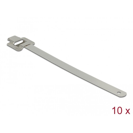 Zaciski kablowe ze stali nierdzewnej 400 x 10 mm 10 sztuk Delock 18764
