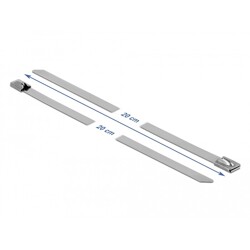 Zestaw opasek zaciskowych ze stali nierdzewnej 200 x 7,9 mm 10 sztuk Delock 18771