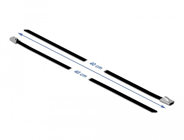 Linki stalowe czarne 400 x 4,6 mm 10 sztuk Delock 18811