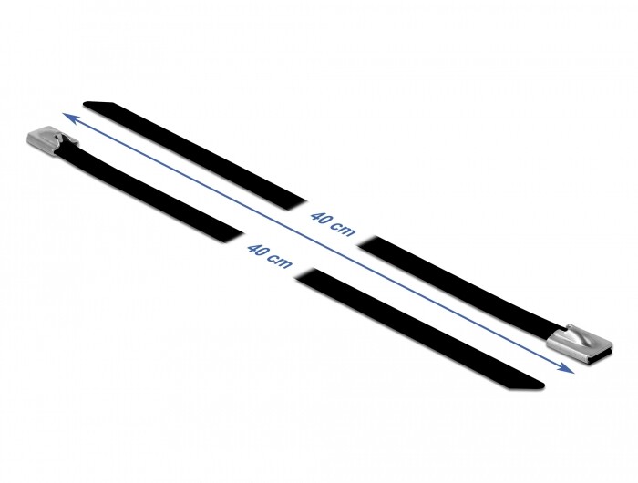 Linki stalowe czarne 400 x 7,9 mm 10 sztuk Delock 18815