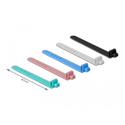 Opaski kablowe wielokrotnego użytku 10 sztuk różne kolory Delock 18829 Opaski kablowe wielokrotnego użytku 10 sztuk różne kolory Delock 18829