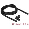 Wąż spiralny z narzędziem do wciągania 2,5 m x 15 mm czarny Delock 18835