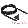 Wąż spiralny z narzędziem do wciągania 2,5 m x 15 mm czarny Delock 18835