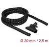 Wąż spiralny z narzędziem do wciągania 2,5 m x 20 mm czarny Delock 18836