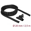 Wąż spiralny z narzędziem do wciągania 2,5 m x 20 mm czarny Delock 18836
