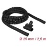 Wąż spiralny z narzędziem do wciągania 2,5 m x 25 mm czarny Delock 18837