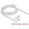 Wąż spiralny z narzędziem do wciągania 2,5 m x 15 mm biały Delock 18839