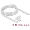 Wąż spiralny z narzędziem do wciągania 2,5 m x 15 mm biały Delock 18839