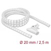 Wąż spiralny z narzędziem do wciągania 2,5 m x 20 mm biały Delock 18840