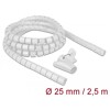 Wąż spiralny z narzędziem do wciągania 2,5 m x 25 mm biały Delock 18841