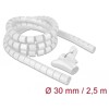 Wąż spiralny z narzędziem do wciągania 2,5 m x 30 mm biały Delock 18842