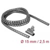 Wąż spiralny z narzędziem do wciągania 2,5 m x 15 mm szary Delock 18843