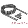 Wąż spiralny z narzędziem do wciągania 2,5 m x 20 mm szary Delock 18844