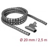 Wąż spiralny z narzędziem do wciągania 2,5 m x 20 mm szary Delock 18844