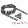 Wąż spiralny z narzędziem do wciągania 2,5 m x 20 mm szary Delock 18844
