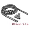 Wąż spiralny z narzędziem do wciągania 2,5 m x 25 mm szary Delock 18845