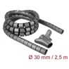 Wąż spiralny z narzędziem do wciągania 2,5 m x 30 mm szary Delock 18846