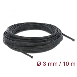Koszulka pleciona rozciągana 10 m x 3 mm czarna Delock 18847