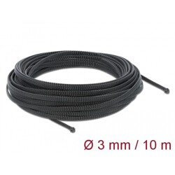 Koszulka pleciona rozciągana 10 m x 3 mm czarna Delock 18847