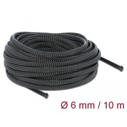 Koszulka pleciona rozciągana 10 m x 6 mm czarna Delock 18848