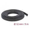 Koszulka pleciona rozciągana 5 m x 12 mm czarna Delock 18849