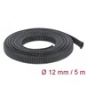 Koszulka pleciona rozciągana 5 m x 12 mm czarna Delock 18849