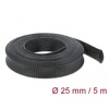 Koszulka pleciona rozciągana 5 m x 25 mm czarna Delock 18851