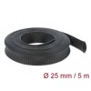 Koszulka pleciona rozciągana 5 m x 25 mm czarna Delock 18851