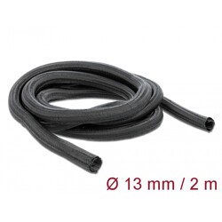 Koszulka pleciona rozciągana 2 m x 13 mm czarna Delock 18853