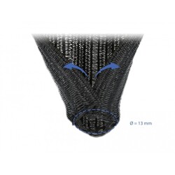 Koszulka pleciona rozciągana 2 m x 13 mm czarna Delock 18853