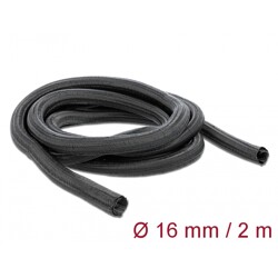 Koszulka pleciona rozciągana 2 m x 16 mm czarna Delock 18854