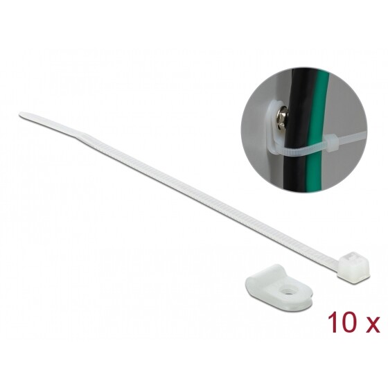 Zacisk kablowy 20 x 3,2 mm z opaską 100 x 2,5 mm biały Delock 18859