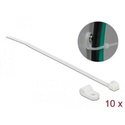 Zacisk kablowy 20 x 4,8 mm z opaską 150 x 2,5 mm biały Delock 18861