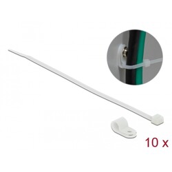 Zacisk kablowy 20 x 6,4 mm z opaską 200 x 3,6 mm biały Delock 18863