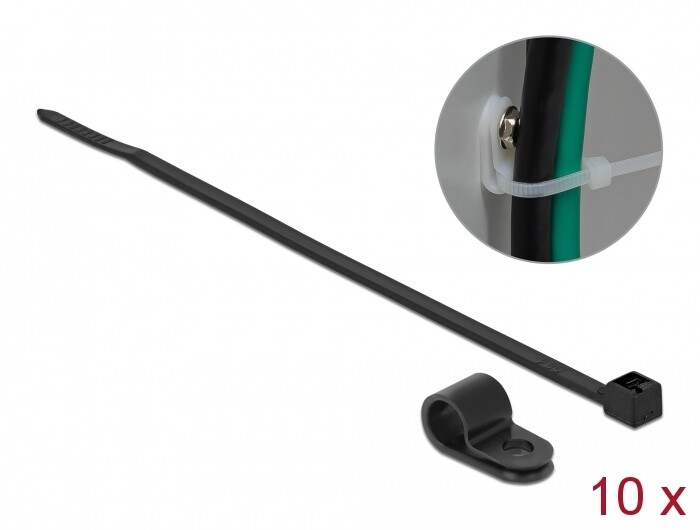Zacisk kablowy 20 x 7,9 mm z opaską 250 x 3,6 mm czarny Delock 18866