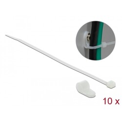 Zacisk kablowy 20 x 12,7 mm z opaską 300 x 4,8 mm biały Delock 18869