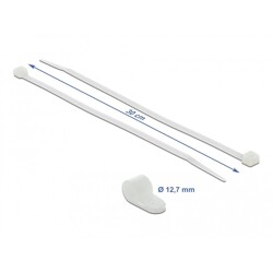 Zacisk kablowy 20 x 12,7 mm z opaską 300 x 4,8 mm biały Delock 18869 Zacisk kablowy 20 x 12,7 mm z opaską 300 x 4,8 mm biały Delock 18869