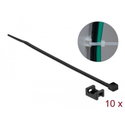 Zacisk kablowy montowany śrubą 15 x 10 mm z opaską 200 x 3,6 mm czarny Delock 18884