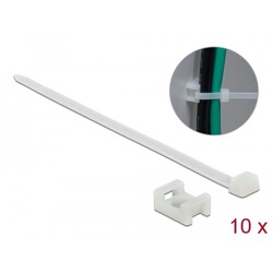 Zacisk kablowy montowany śrubą 23 x 16 mm z opaską 150 x 7,2 mm biały Delock 18885