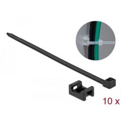 Zacisk kablowy montowany śrubą 23 x 16 mm z opaską 150 x 7,2 mm czarny Delock 18886