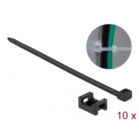 Zacisk kablowy montowany śrubą 23 x 16 mm z opaską 150 x 7,2 mm czarny Delock 18886
