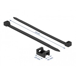 Zacisk kablowy montowany śrubą 23 x 16 mm z opaską 150 x 7,2 mm czarny Delock 18886