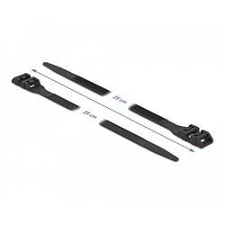 Opaska kablowa z podwójną zapadką 250 x 9 mm czarna 10 szt. Delock 18889