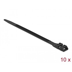 Opaska kablowa z podwójną zapadką 1000 x 9 mm czarna 10 szt. Delock 18891