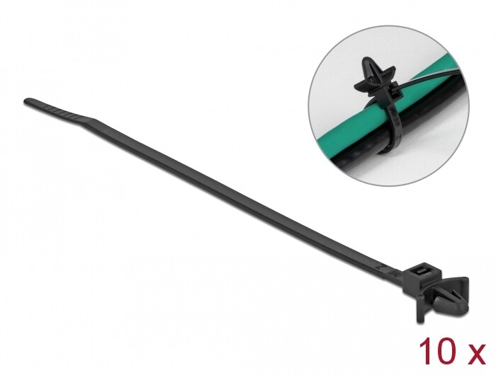 Opaska kablowa z kotwicą 140 x 4 mm czarna 10 szt. Delock 18893