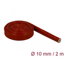 Rękaw ognioodporny z powłoką krzemową 2 m x 10 mm czerwony Delock 18897