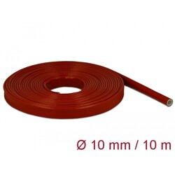 Rękaw ognioodporny z powłoką krzemową 10 m x 10 mm czerwony Delock 18899