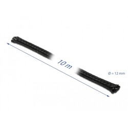 Koszulka pleciona rozciągana 10 m x 12 mm czarna Delock 18902