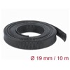 Koszulka pleciona rozciągana 10 m x 19 mm czarna Delock 18903